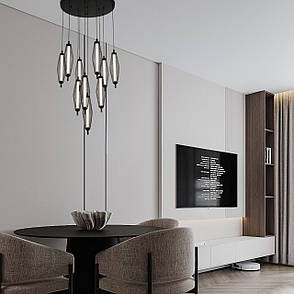 Чорна люстра на 10 ламп (91-12293-10led BK), фото 3