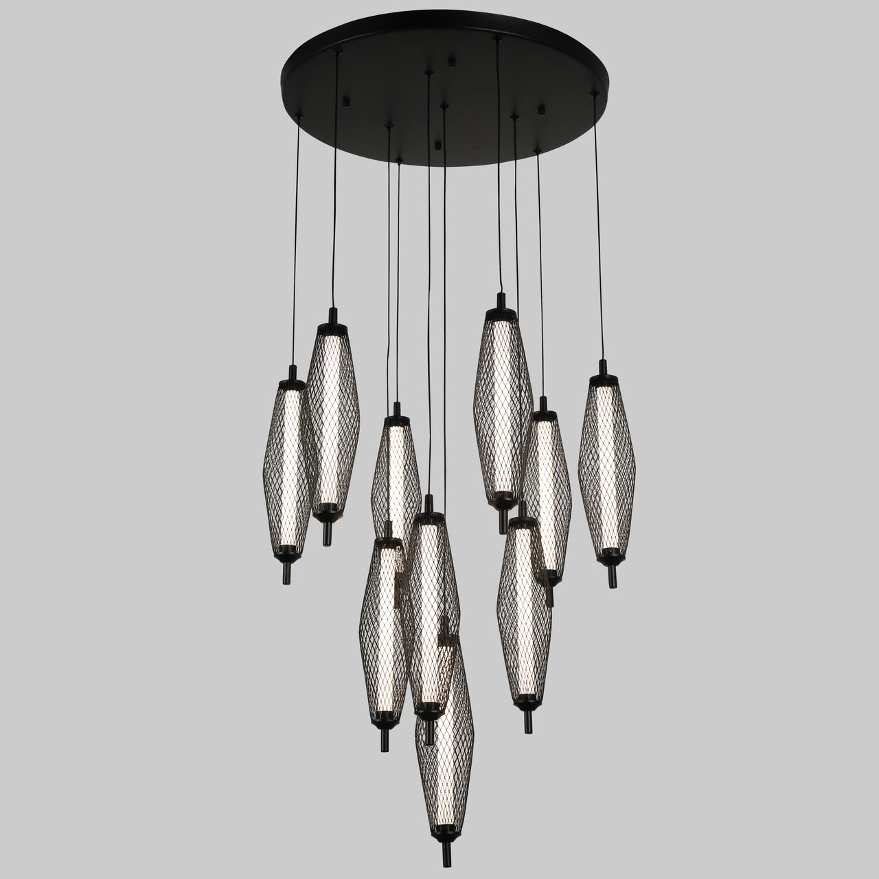 Чорна люстра на 10 ламп (91-12293-10led BK)