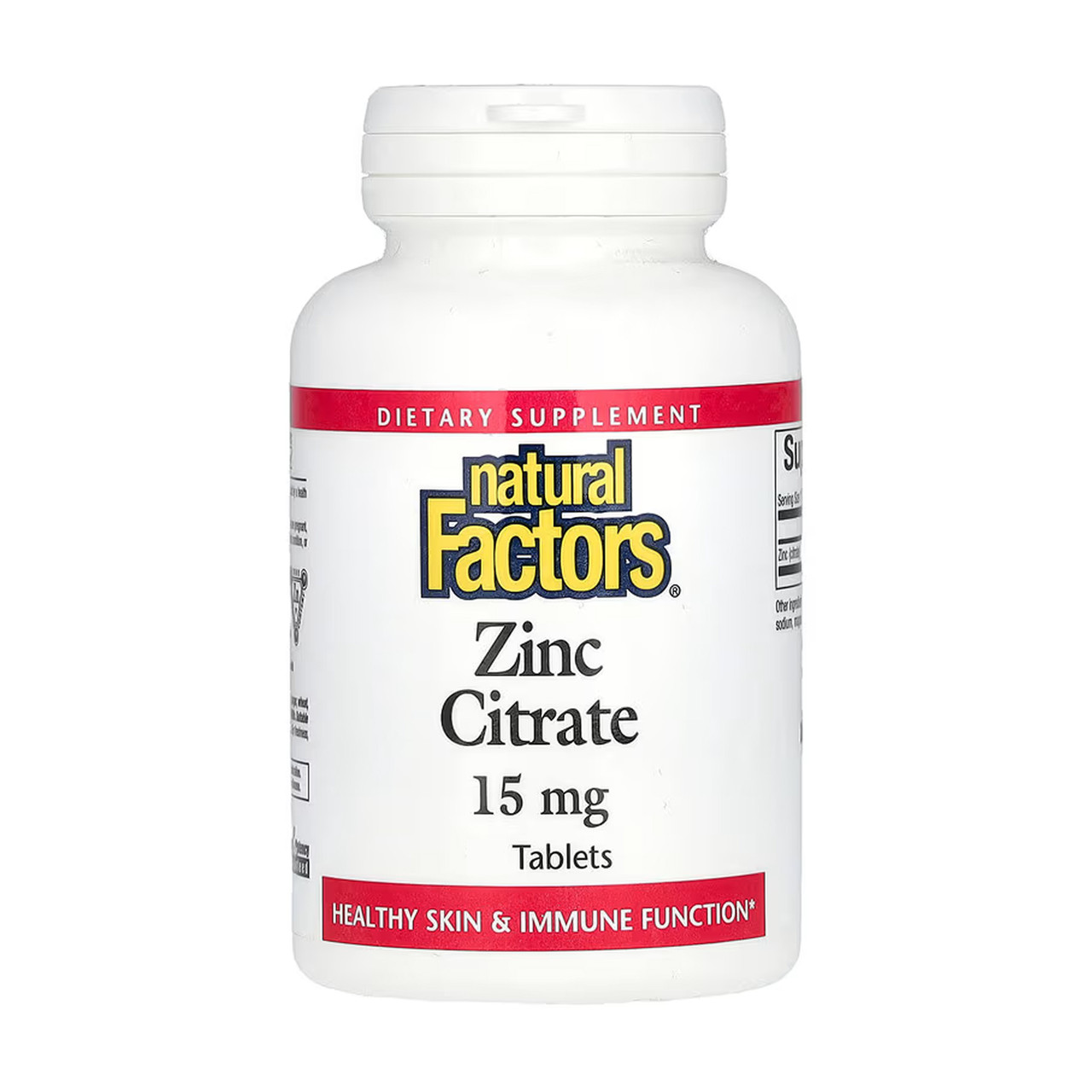 Цинк цитрат Natural Factors Zinc Citrate, 15 мг, 30 таблеток, фото 1