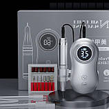 Портативний фрезер JF-602 (Срібло) на акумуляторі 2600 mAh на 35 Вт. та 35 000 про. з дисплеєм, на USB-для манікюру, фото 3