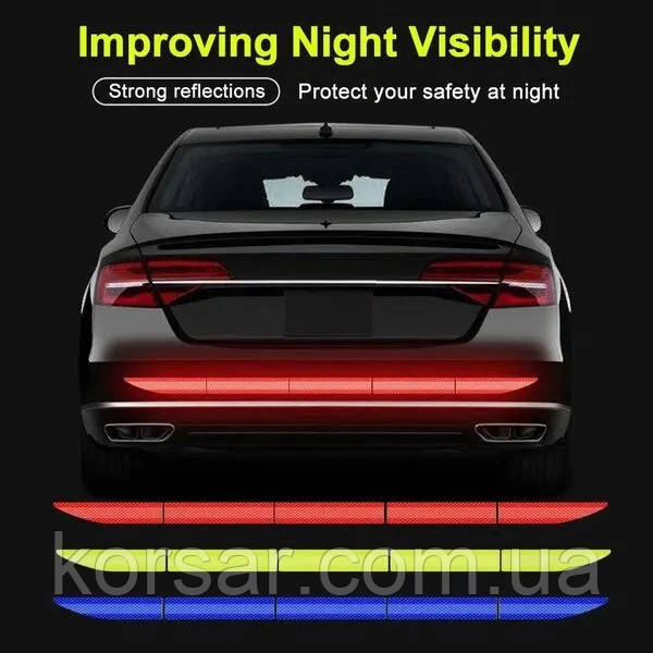 Молдинг-стикер безпеки, відбивач на кузов авто, комплект 5 шт., фото 1