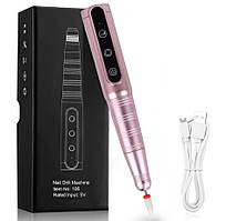 Портативна ручка-фрезер Jf-106 (Рожева) на 26 000 об.хв, 30 Вт – на акумуляторі (1200 mAh) для манікюру