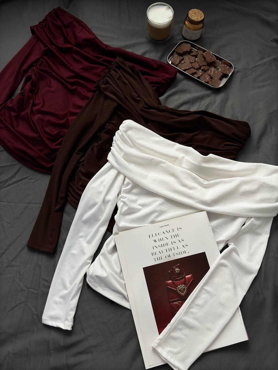 Лонгслів жіночий Модель: 1366-457 Колір: шоколад, бургунді, молоко, фото 1