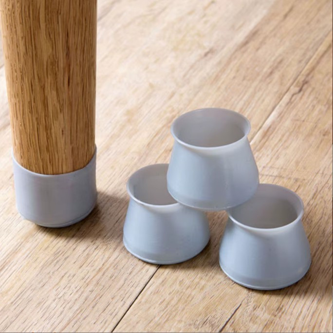 Силіконові круглі накладки на ніжки стільця стола меблів 4 шт сірі, фото 1