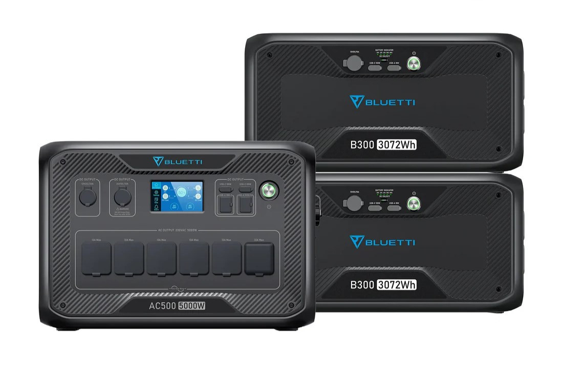 BLUETTI AC500+2*B300S зарядна станція 5000W ємність АКБ 6144Wh