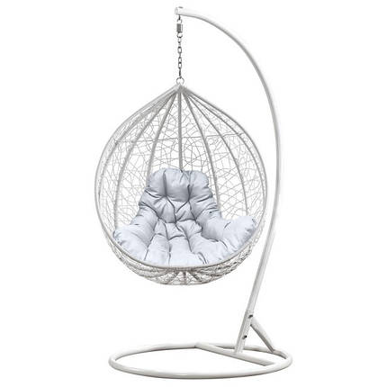 Підвісне крісло-гойдалка кокон Bonro 329 L (біло-сіре), фото 1