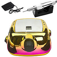 Професійний фрезер 206А Chrom (Золото з рожевим) на 65 Вт., 35000 об./м. для манікюру та педикюру