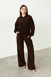 Теплий костюм шоколадного кольору із флісу