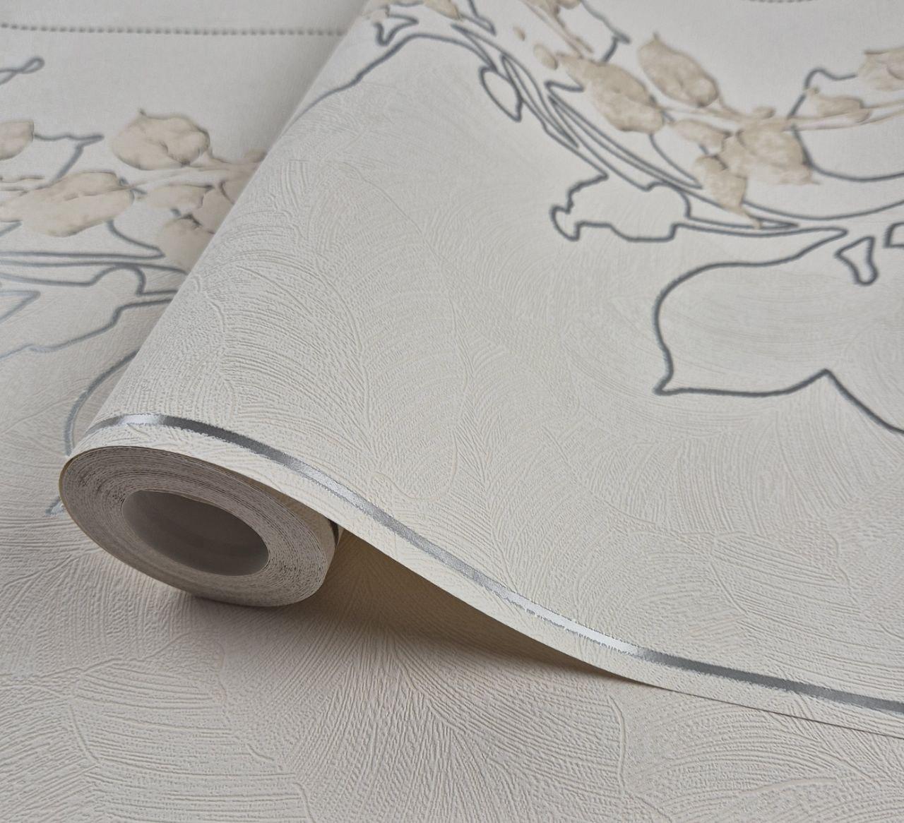 Шпалери вінілові на флізеліні 0.53 × 10.05 м Marburg 57942, бежеві для спальні, вітальні, коридору, фото 1