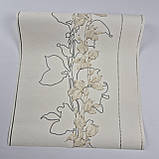 Шпалери вінілові на флізеліні 0.53 × 10.05 м Marburg 57942, бежеві для спальні, вітальні, коридору, фото 4