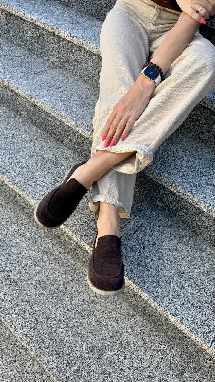 Лофери натуральна замша, коричневі, фото 1