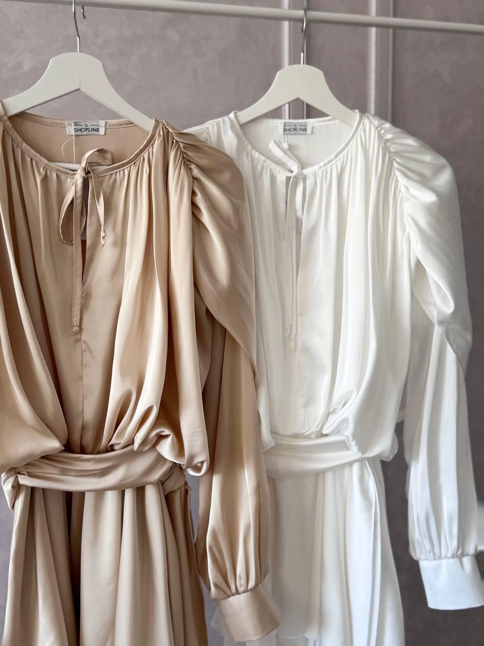 Сукня жіноча з шовку Армані Модель: 1366-209 Колір: молоко, шампань, фото 1