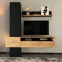 Вітальня (стінка) з ДСП Венді Gerbor Дуб крафт золотий/чорний