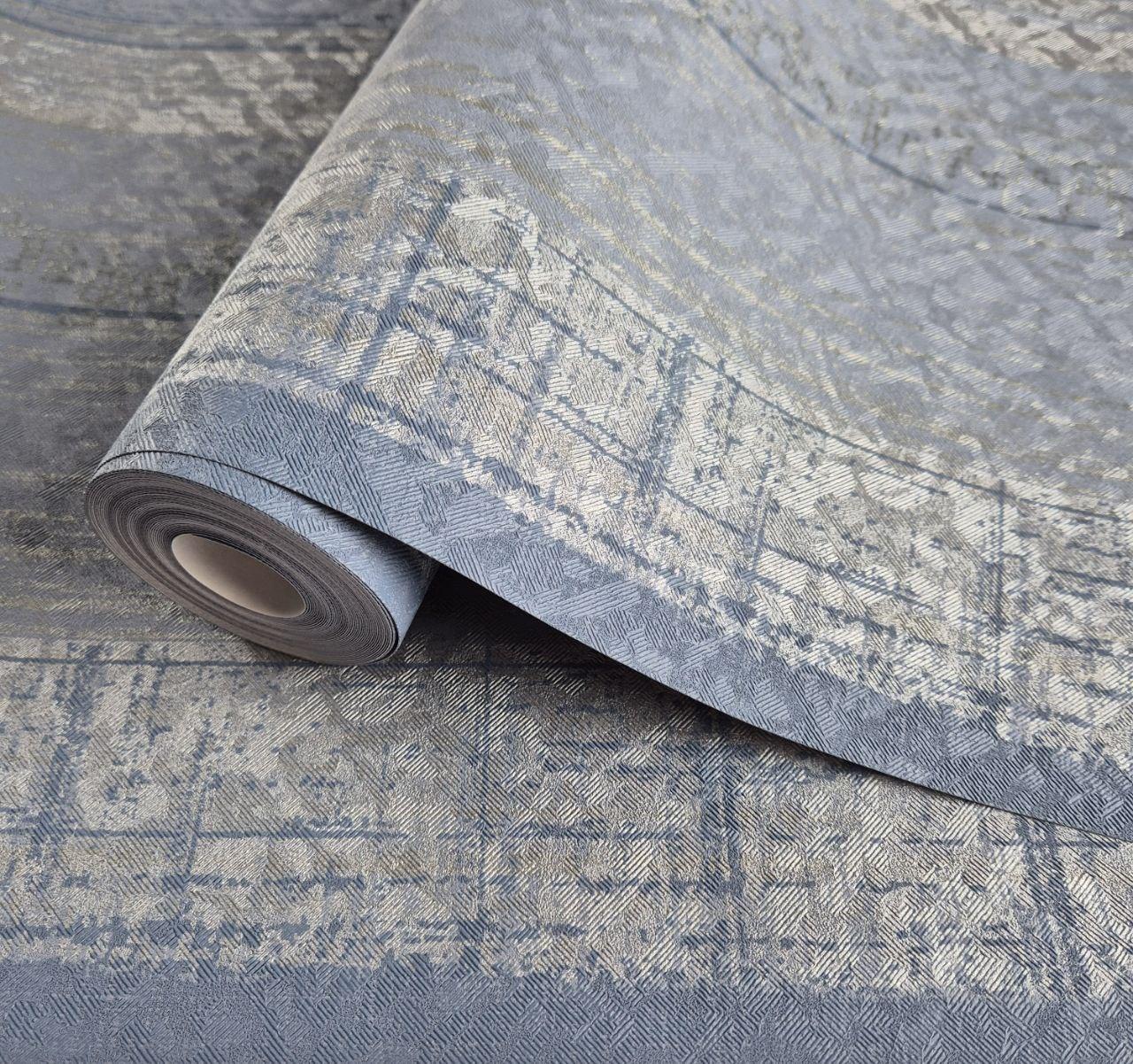 Шпалери вінілові на флізеліні 0.53 × 10.05 м Marburg 58126, сині для спальні, вітальні, кабінету, фото 1