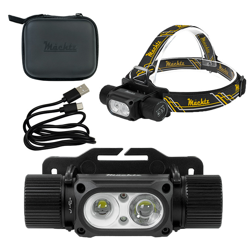 Ліхтар налобний світлодіодний Mächtz MHL-2211 G, акумуляторний ліхтрик, 10 режимів, фото 1