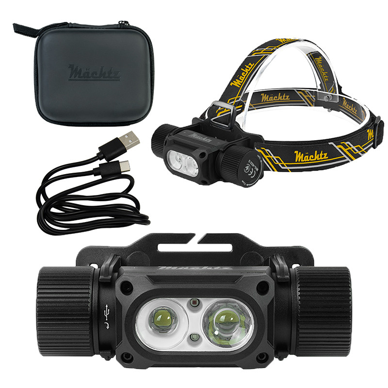Ліхтар налобний світлодіодний Mächtz MHL-4022 G, акумуляторний ліхтрик, 10 режимів, фото 1