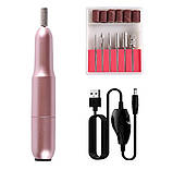 Портативний фрезер-ручка 102 (Золото) для домашнього манікюру, 20 Вт, 20000 об/хв. на USB, фото 8