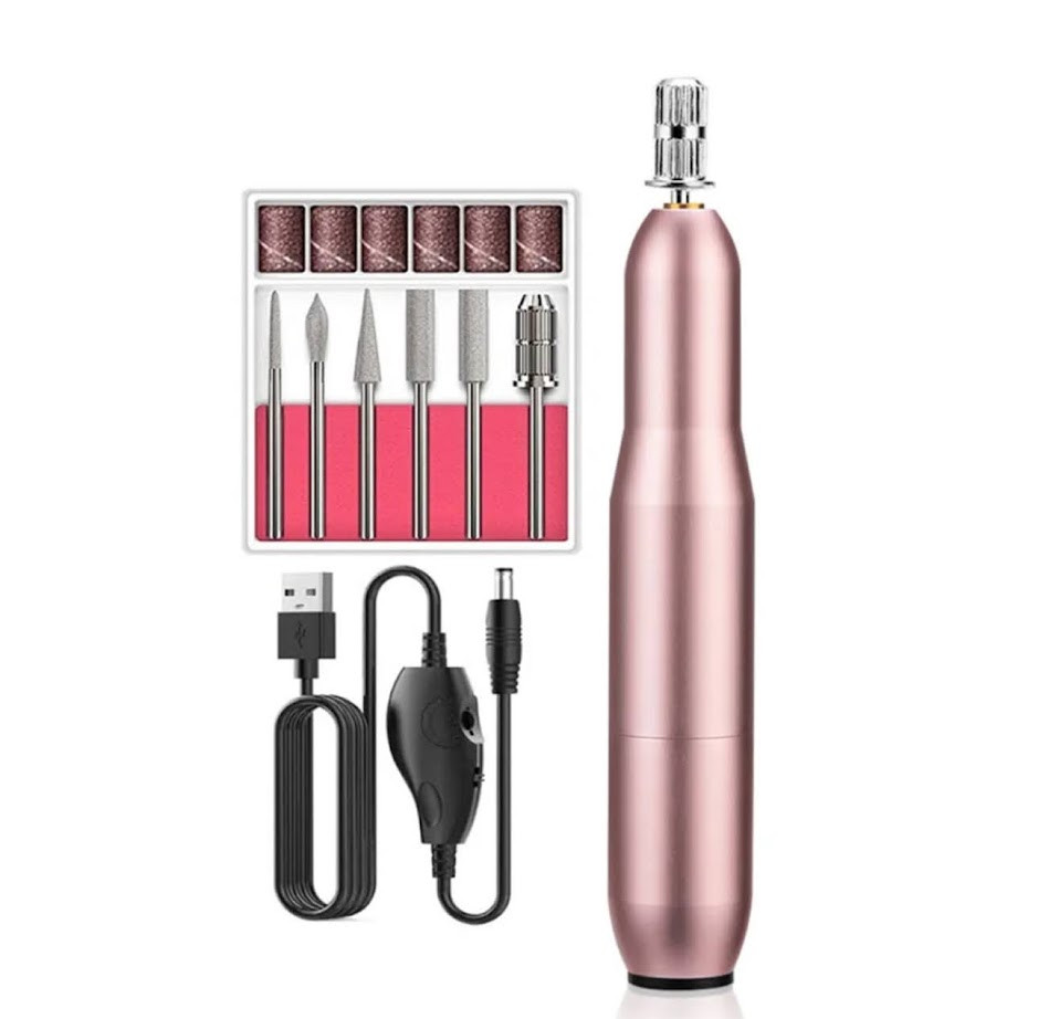 Портативний фрезер-ручка 102 (Золото) для домашнього манікюру, 20 Вт, 20000 об/хв. на USB, фото 1