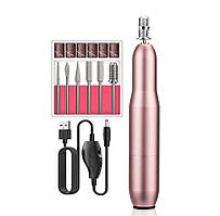 Портативний фрезер-ручка 102 (Золото) для домашнього манікюру, 20 Вт, 20000 об/хв. на USB