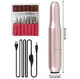 Портативний фрезер-ручка 102 (Золото) для домашнього манікюру, 20 Вт, 20000 об/хв. на USB, фото 10