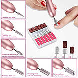 Портативний фрезер-ручка 102 (Золото) для домашнього манікюру, 20 Вт, 20000 об/хв. на USB, фото 9