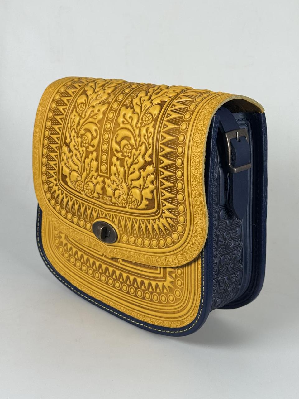 Авторська шкіряна сумка "Дубок" ручної роботи, велика сумка з натуральної шкіри, фото 1