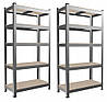 Набір з 2-х металевих стелажів (180 x 90 x 30 см) 5 полиць, навантаження - 175 кг на полицю, Сірий, фото 6