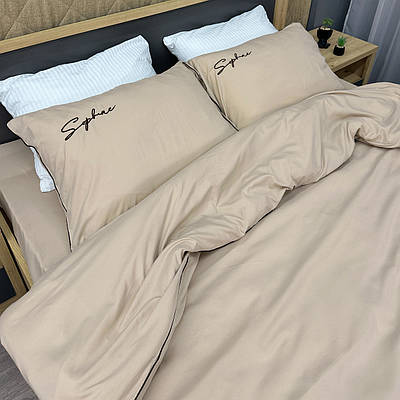 Комплект постільної білизни Сатин,  Двоспальний 180х220 Таш (88-155)