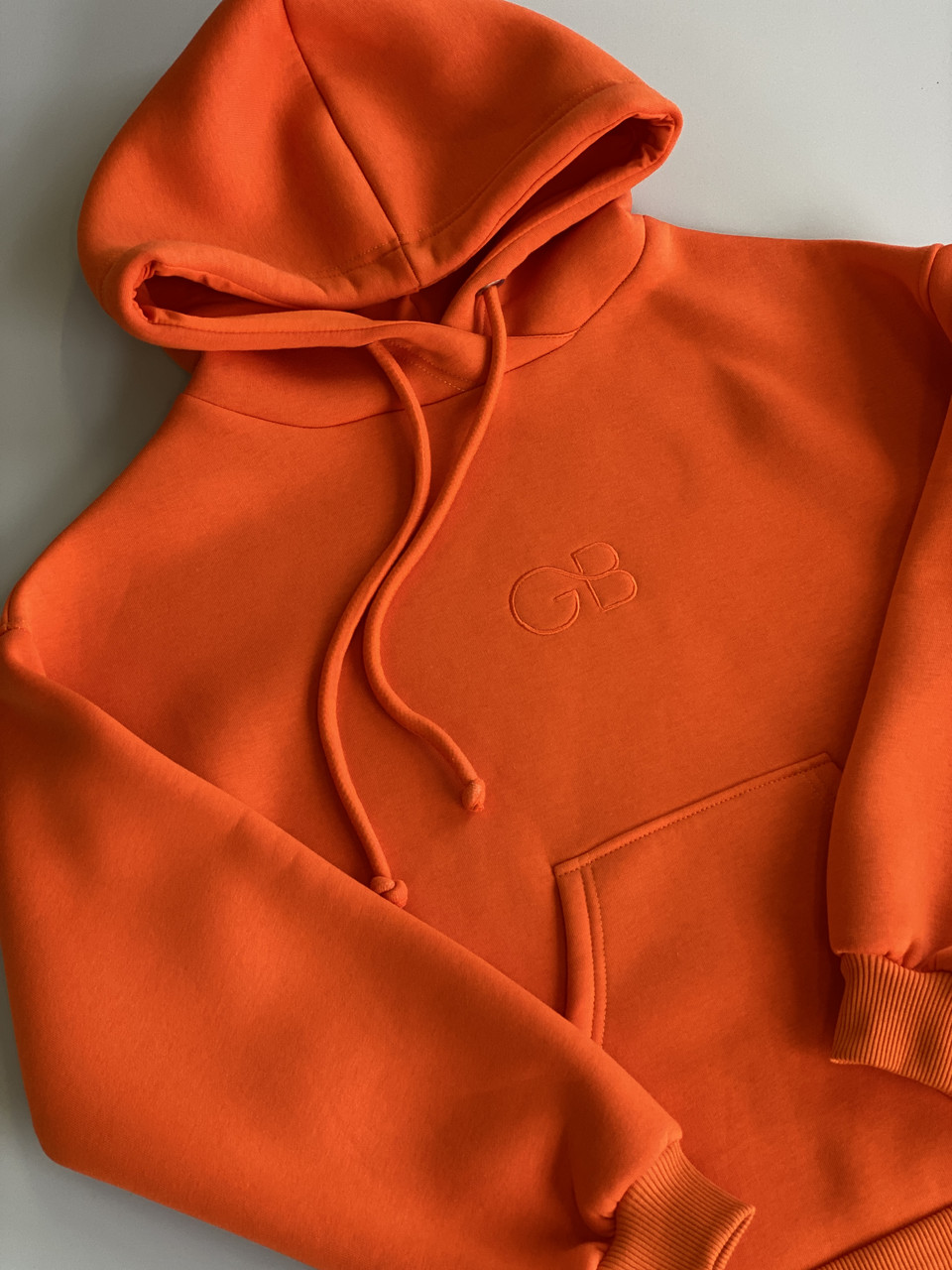 Тепле худі на флісі помаранчевий, фото 1