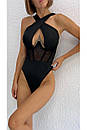 Боді Персефона жіночий елегантний звабливий з широкими бретелями схрещені на грудях чорний S, фото 5