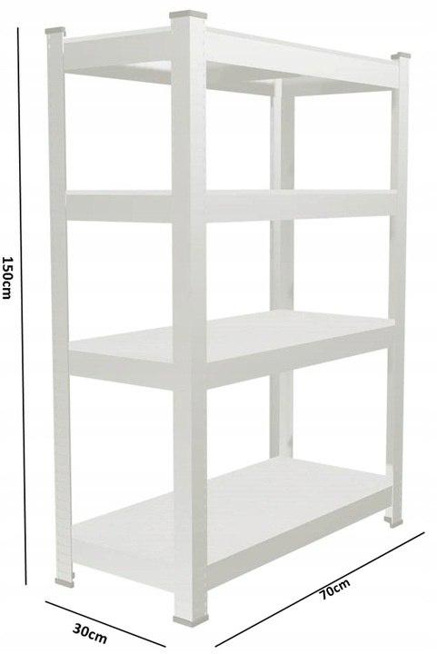 Набір з 2-х металевих стелажів (150 x 70 x 30 см) 4 полиці, навантаження - 150 кг на полицю, Сірий, фото 1