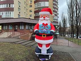 Надувна фігура Санта-Клаус 340 см з вентилятором для новорічного вуличного оформлення, фото 3