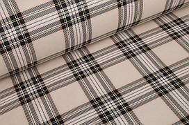 Фланель Клітинка на світло-бежевому фоні, ширина 240 см