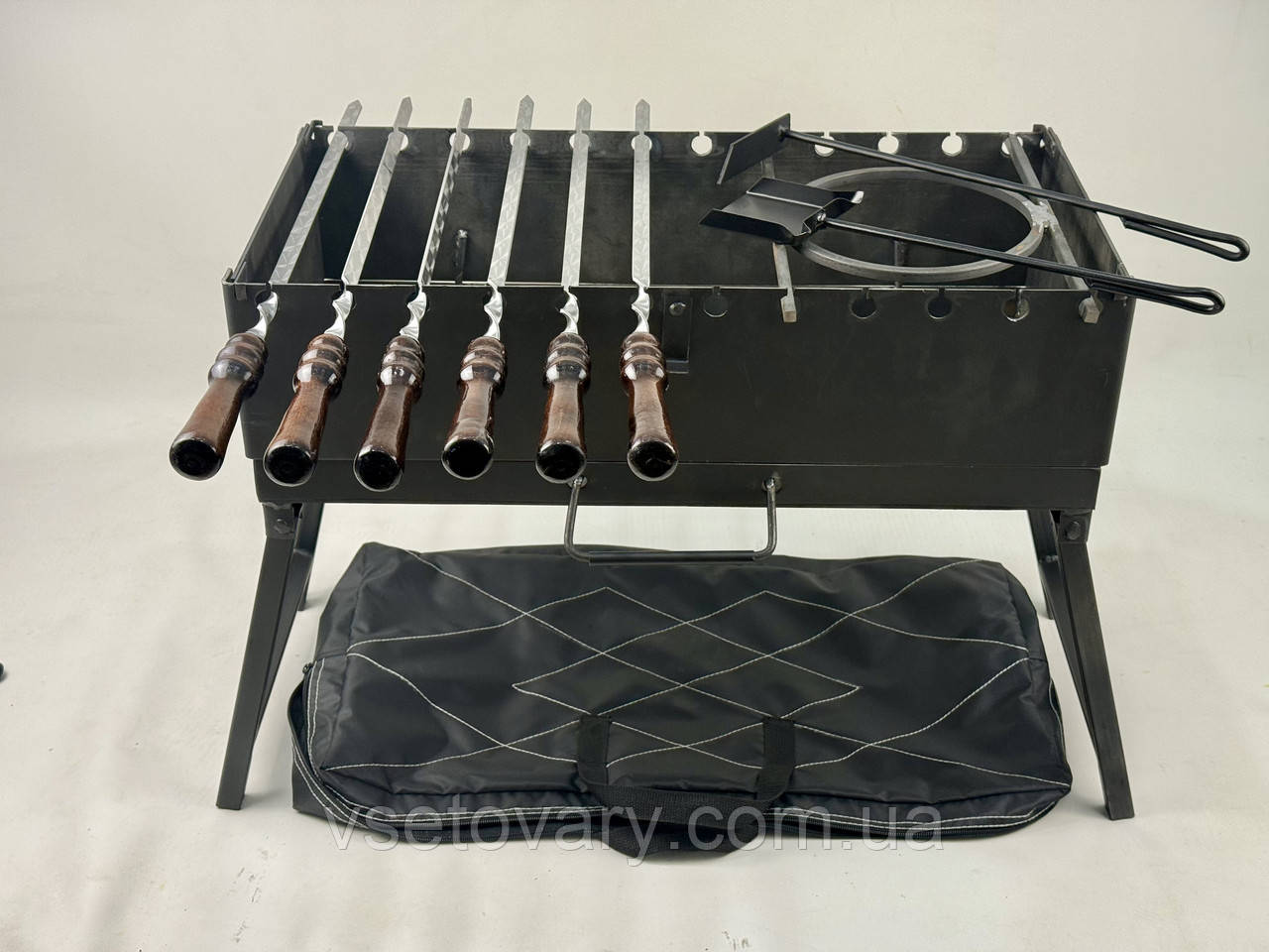 Мангал-валіза з шампурами та підставкою під казан, 3 мм. + чохол, фото 1