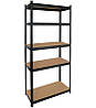Стелаж металевий (150 х 70 х 30 см) 5 полиць, Чорний, фото 5