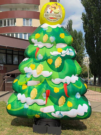Надувна новорічна ялинка 300 см з вентилятором для святкового вуличного оформлення, фото 1