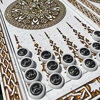 Нарди з каменю Чорний Лев 58×28×5см на подарунок, фото 4