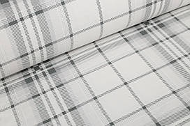 Фланель Клітинка сіро-біла, ширина 240 см