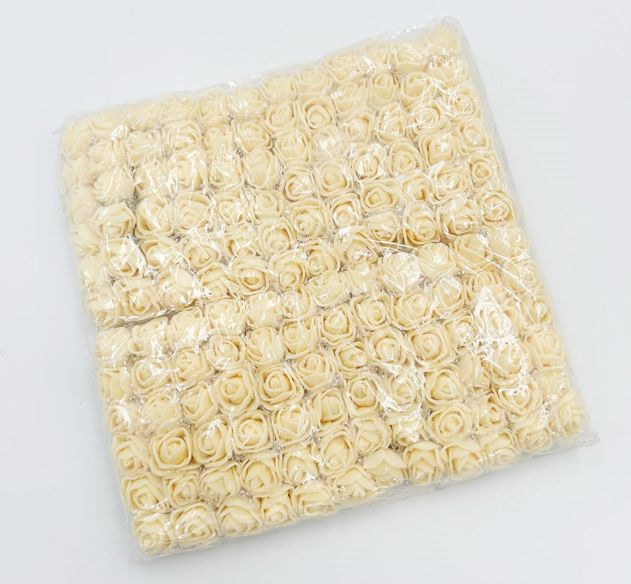 ОПТ / Трояндочки з Фоамірана з Фатином / Ø 2-2,5 см / Ціна за Упаковку - 144 трояндочок / Шампань, фото 1