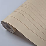 Шпалери вінілові на флізеліні 0.53 × 10 м Marburg 63229, бежеві, універсальні для спальні, вітальні, коридору, фото 3