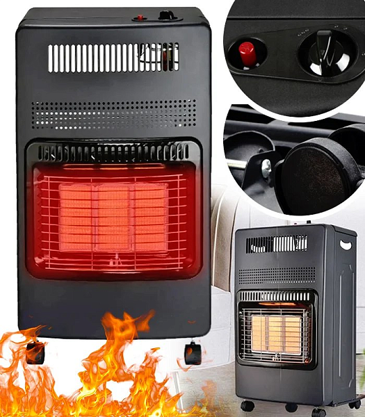 Портативний газовий інфрачервоний обігрівач для приміщень та вулиці (4200 Вт) + шланг + редуктор, Польща, фото 1