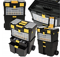 Набір ящиків для інструментів Kraft&Dele KD1075 з колесами та висувною ручкою для майстерні