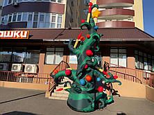 Надувна новорічна ялинка 400 см з вентилятором для святкового вуличного оформлення, фото 3