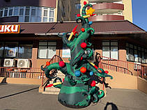 Надувна новорічна ялинка 400 см з вентилятором для святкового вуличного оформлення, фото 4