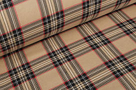 Фланель Клітинка на бежевому фоні, ширина 240 см