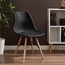 Стілець кухонний зі спинкою Bonro B-173 FULL KD чорний (набір 2 шт) на ніжках, пластикове сидіння для кухні, дому, їдаль, фото 3