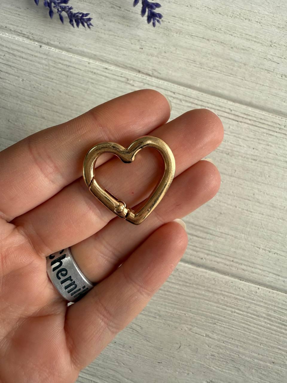 Кільце самозатискне   " Серце "  золото 1 шт