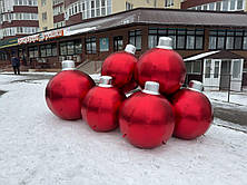 Надувна новорічна куля 120 см з вентилятором для святкового вуличного оформлення, фото 3