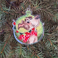 Набір для вишивання хрестиком ТМ Шаменко Наталія Ялинкова іграшка Песик НШ-00086