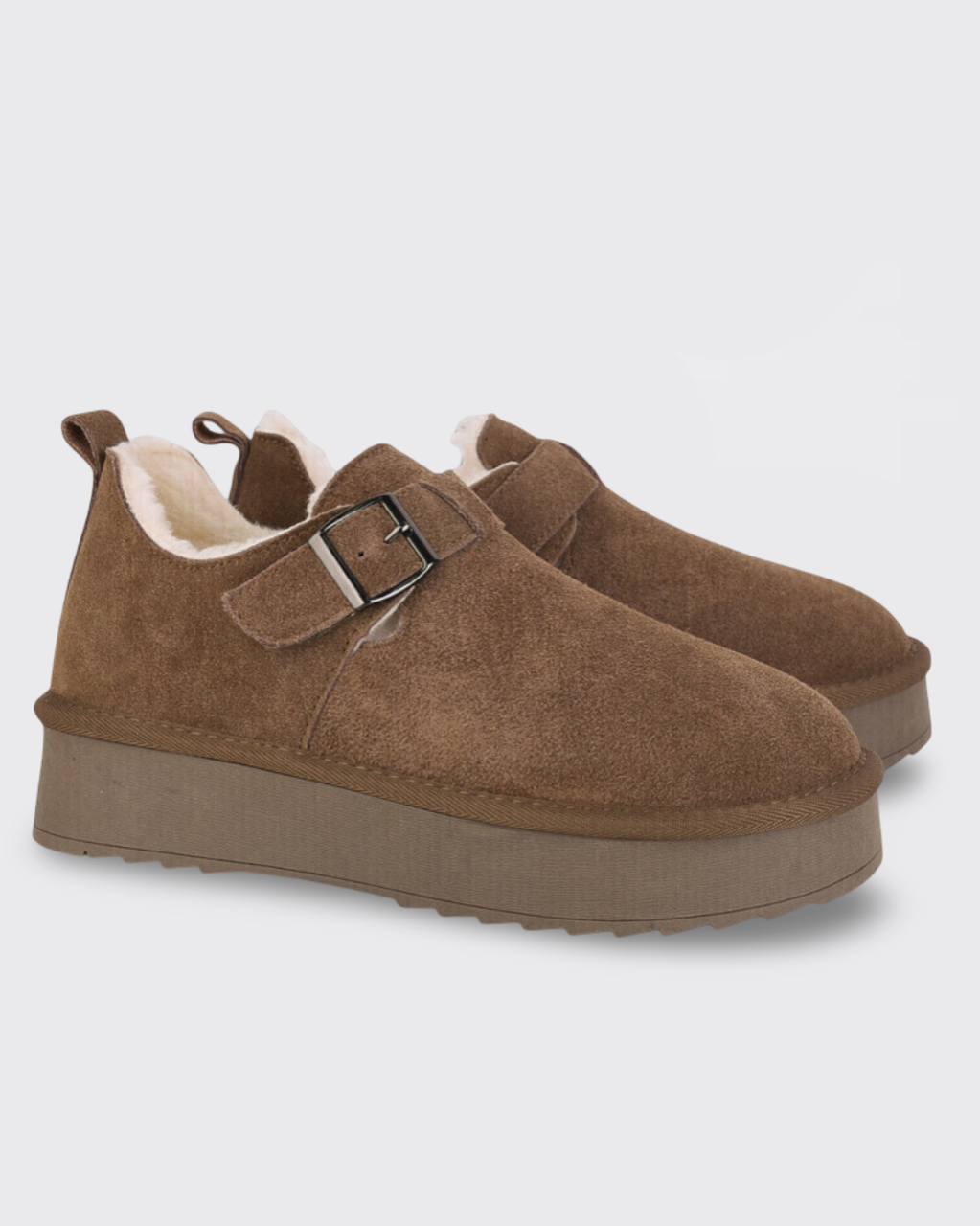 Жіночі замшеві уггі на овчині коричневі (HUGP10-5), фото 1